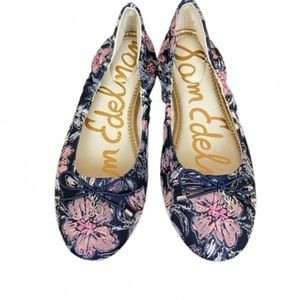 Sam Edelman Multicolor Floral Round Toe Slip On Ballet Flats